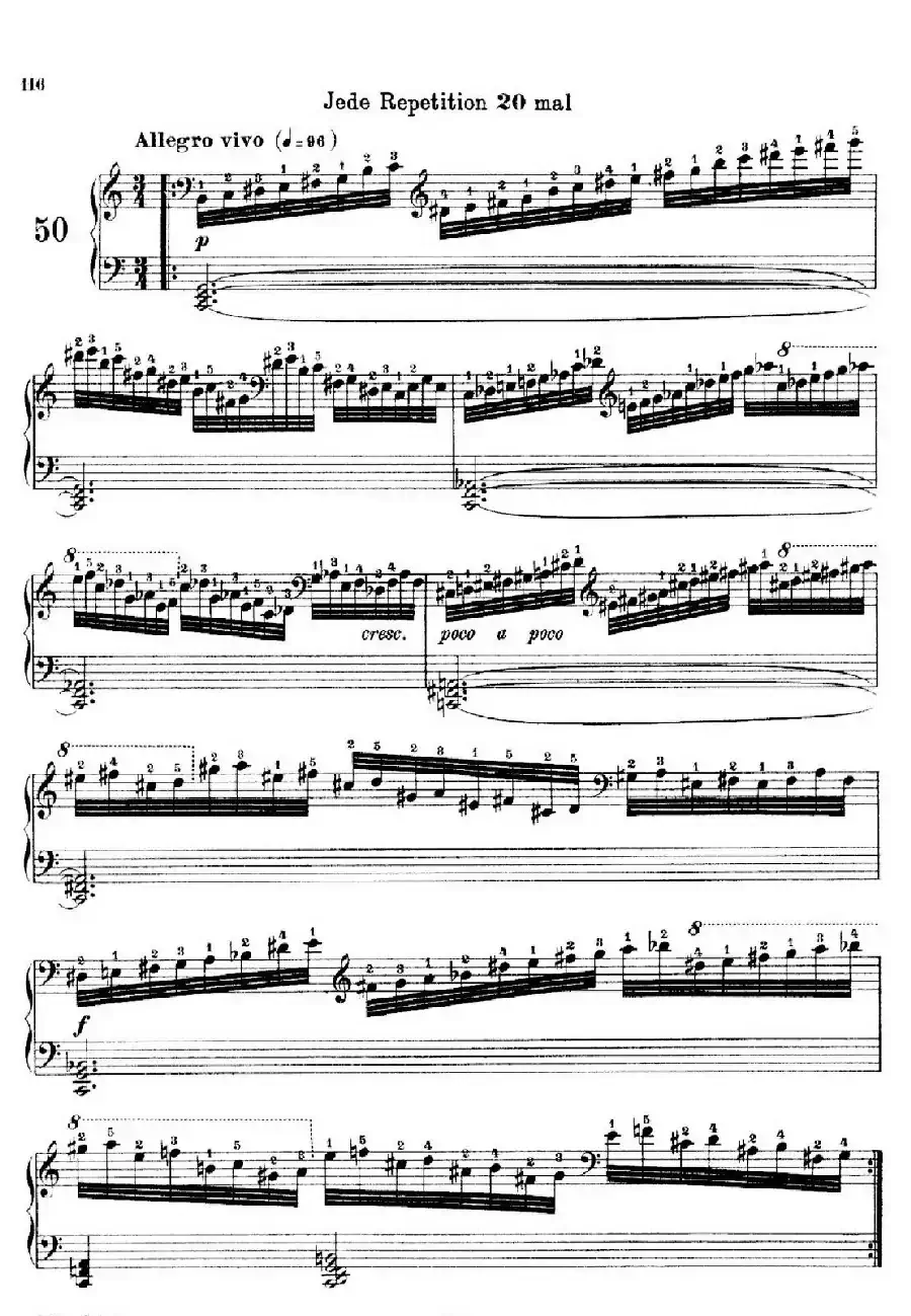 School of the Virtuoso Op.365（60首钢琴高级练习曲·50）