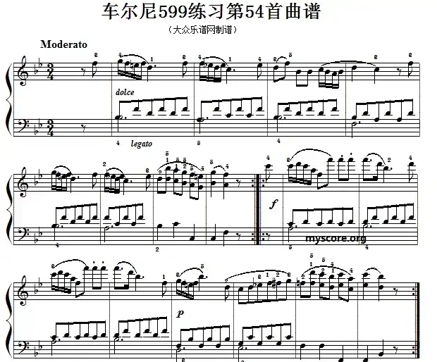 车尔尼599第54首曲谱及练习指导