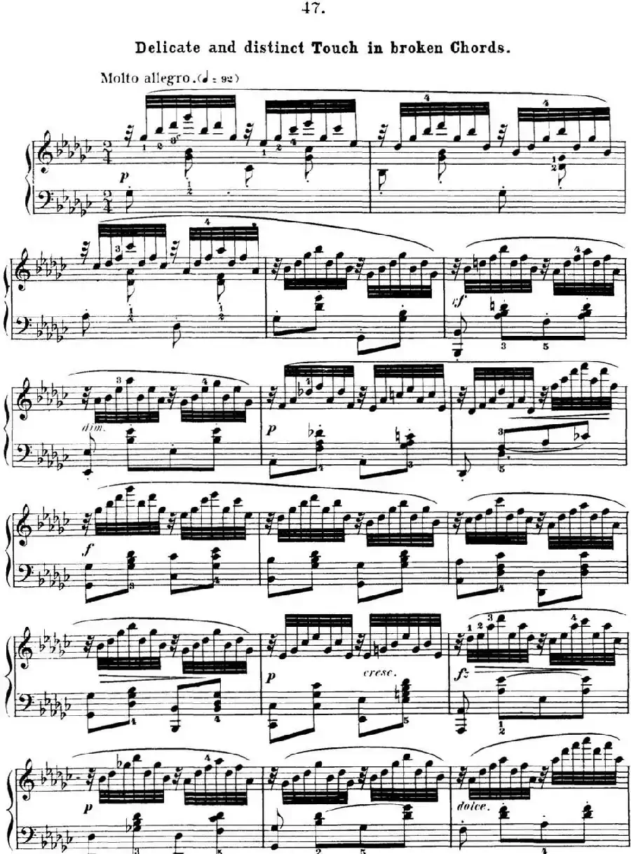 50首车尔尼Op.740钢琴手指灵巧技术练习曲(NO.47)