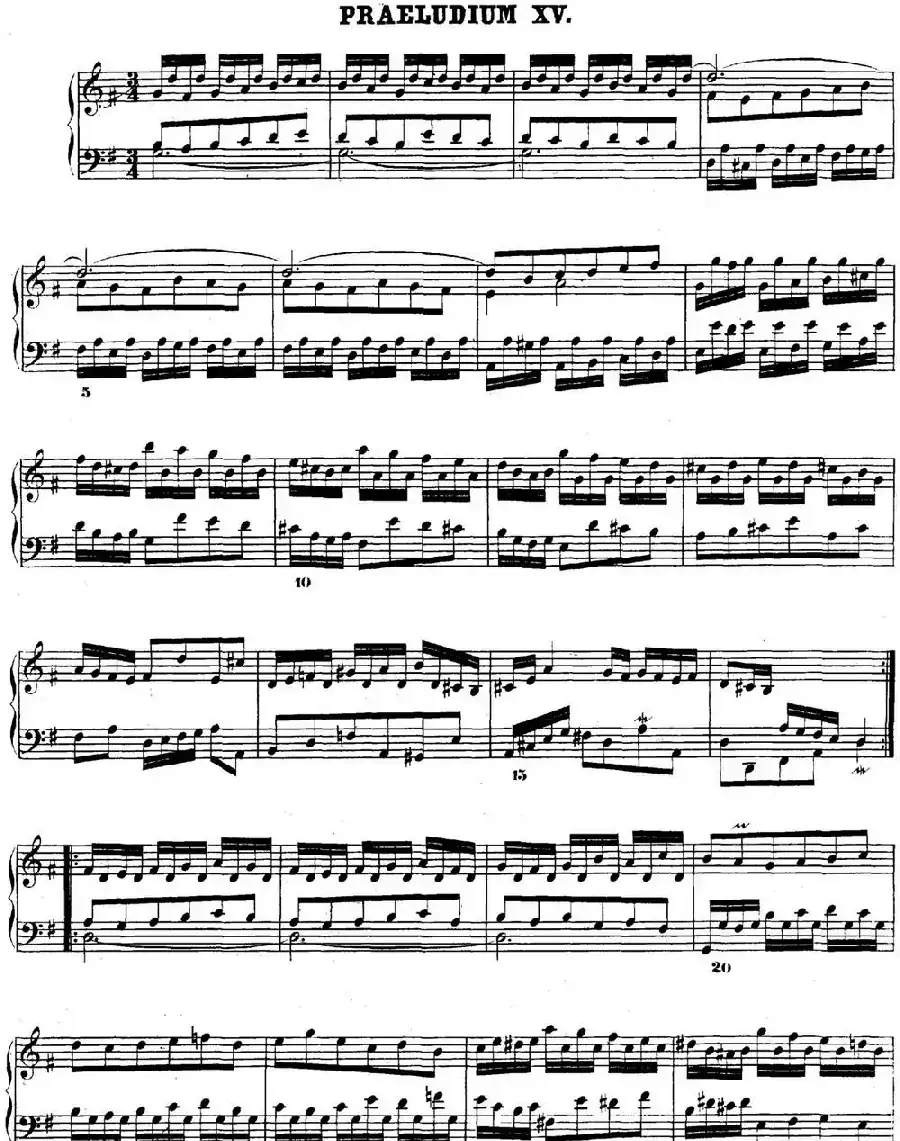 巴赫《平均律钢琴曲集·第二卷》之前奏曲（NO.15）