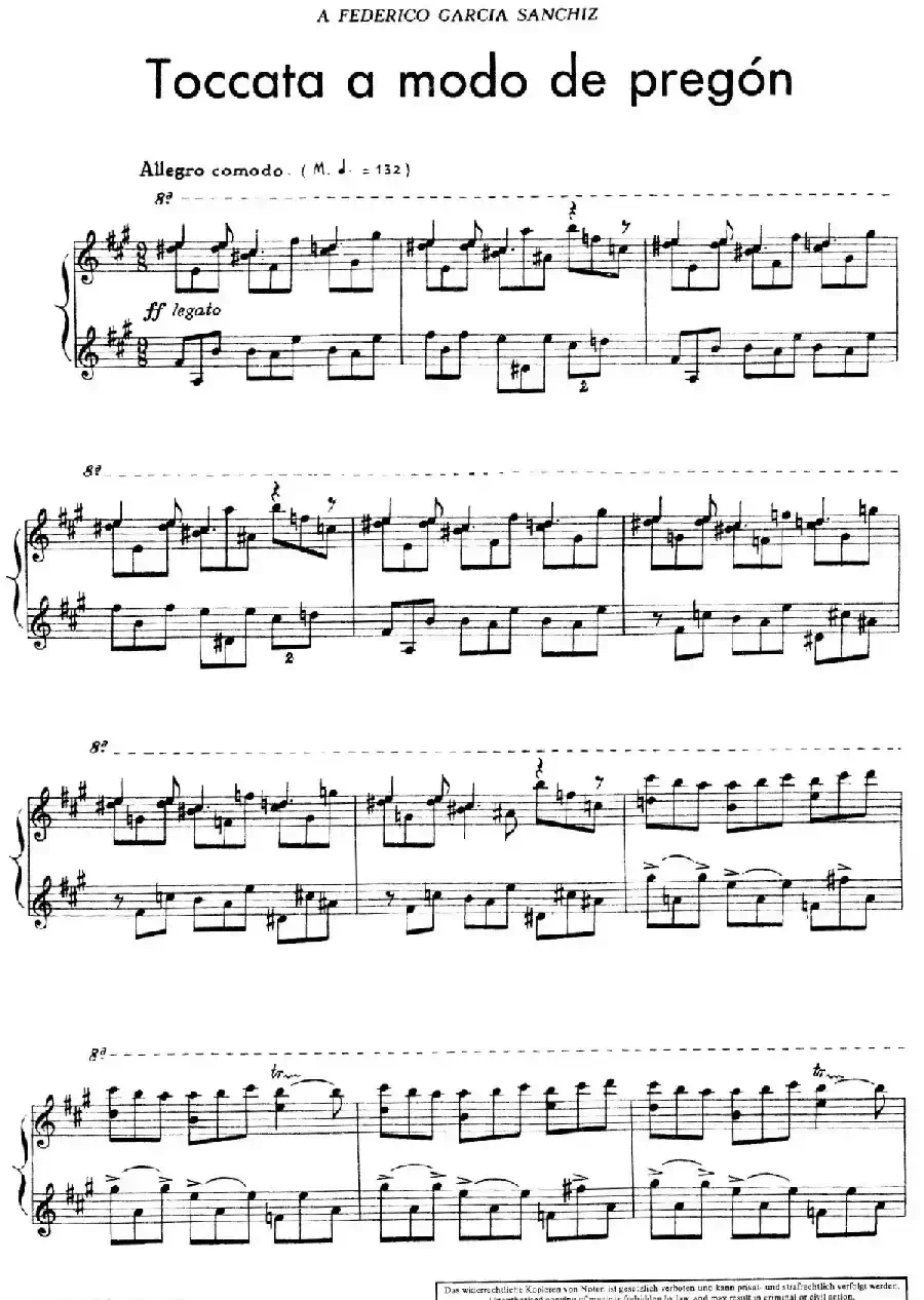 5首卡斯蒂利亚奏鸣曲（Toccata a modo de pregon）