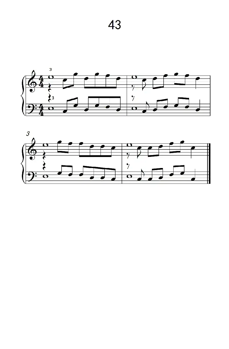 加强手指独立性的练习 43(儿童钢琴手指练习 2)