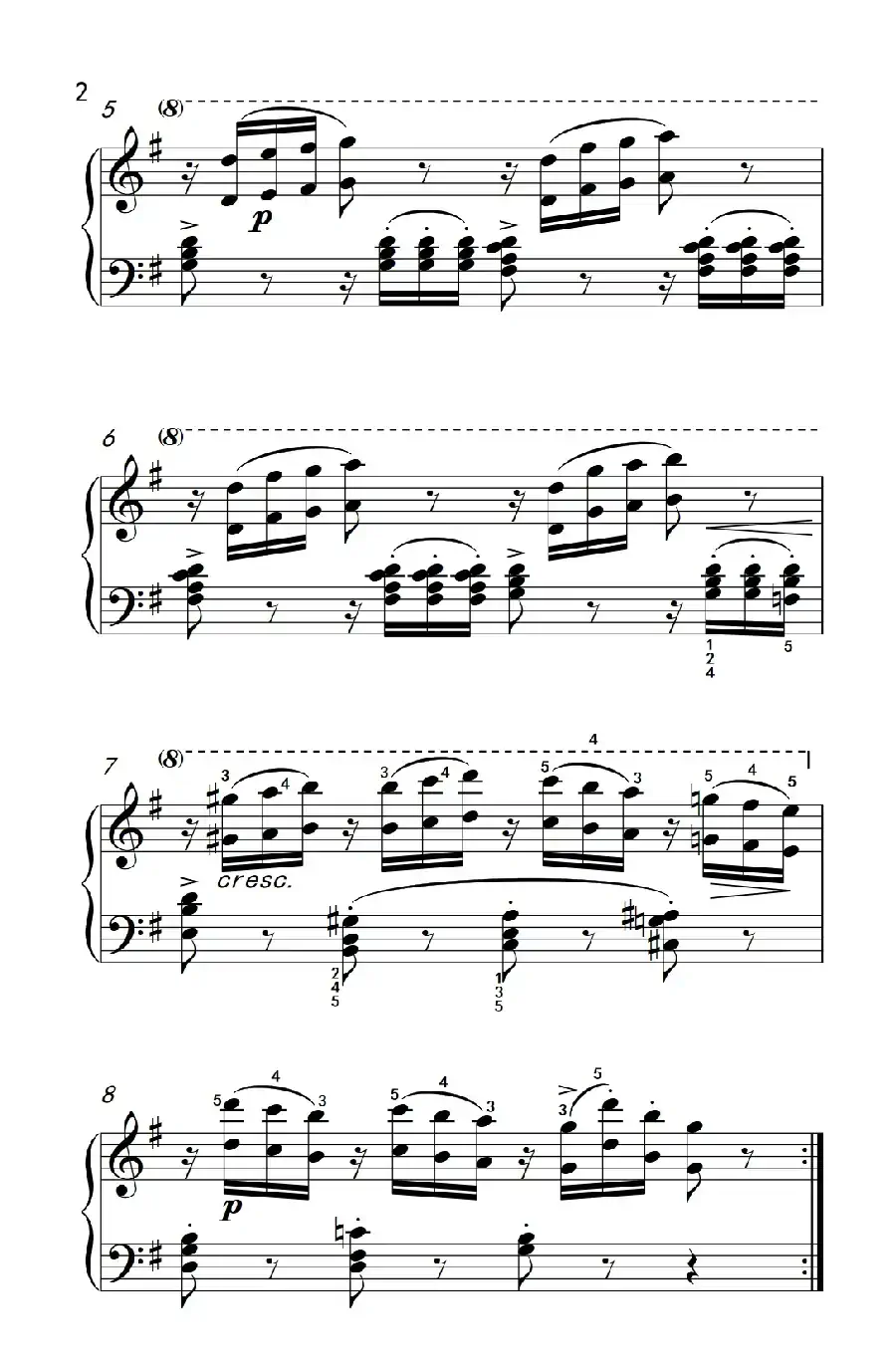 车尔尼钢琴八度练习曲 553(2)