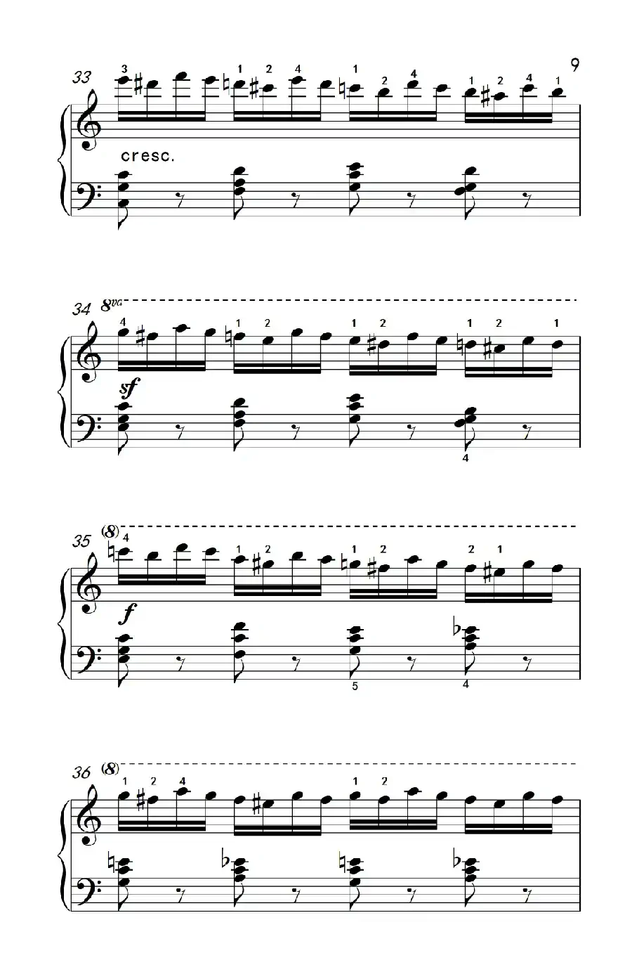 第六级 1.练习曲（中央音乐学院 钢琴（业余）考级教程 4-6级）