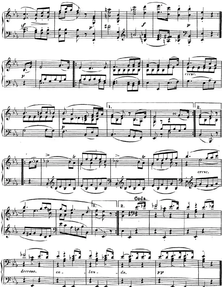 贝多芬钢琴奏鸣曲18 狩猎 降E大调 Op.31 No.3 E-flat major