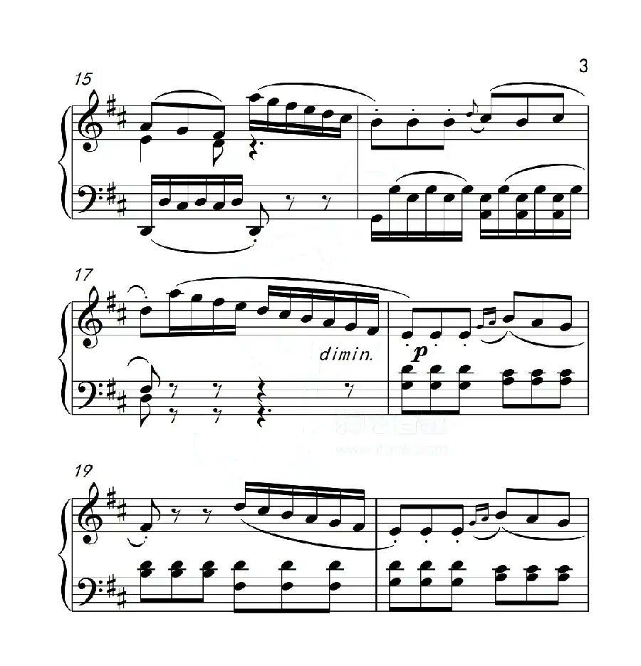 第五级B组 回旋曲(中国音乐学院钢琴考级作品1~6级)