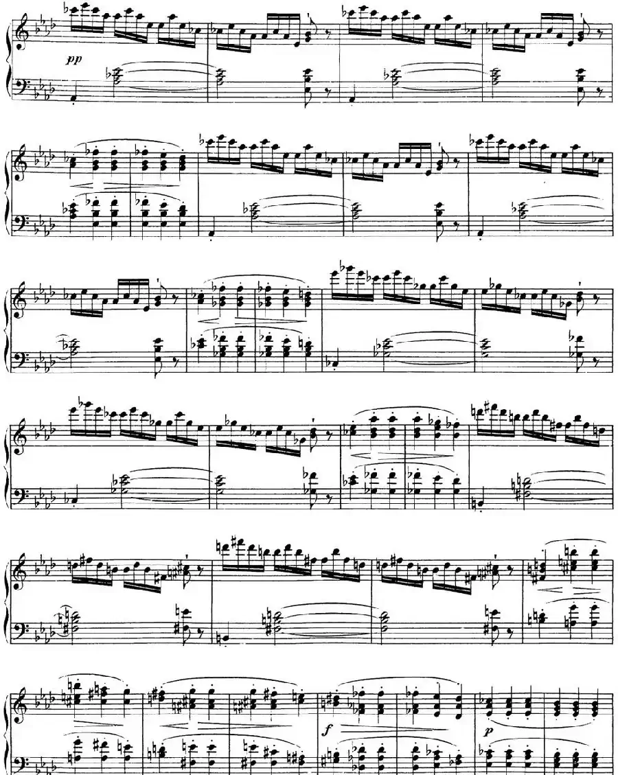 舒伯特降E大调即兴曲D.899，Op.90（NO.4）