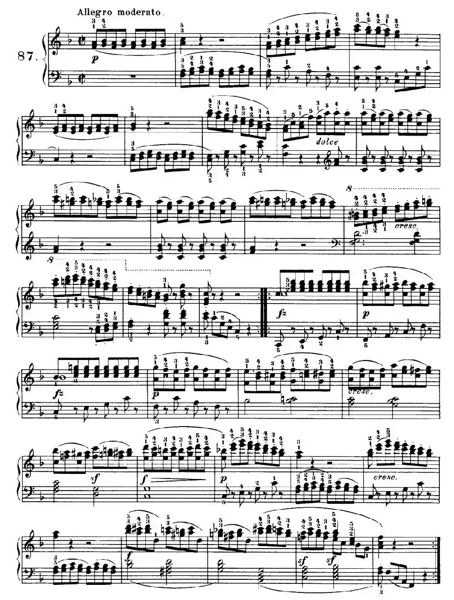 One Hundred and Ten Easy and Progressive Exercises Op.453（车尔尼110首简易练习曲 81——89）