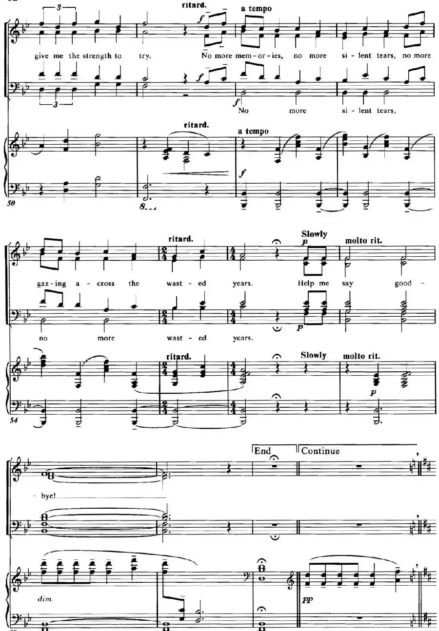 Choral Suite from The Phantom of the Opera（2 WISHING YOU WERE SOMEHOW HERE AGAIN、四重奏）