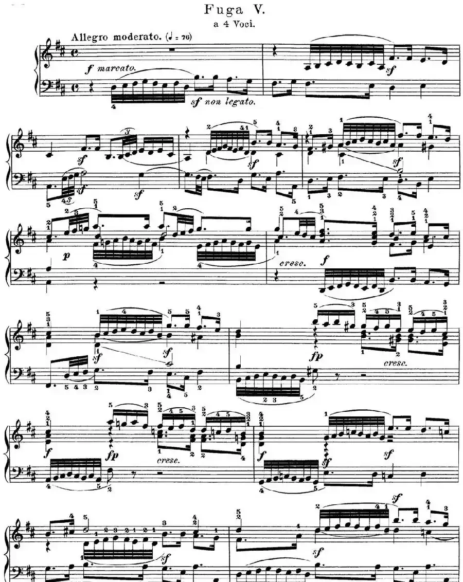 巴赫《平均律钢琴曲集·第一卷》之赋格曲(NO.5)