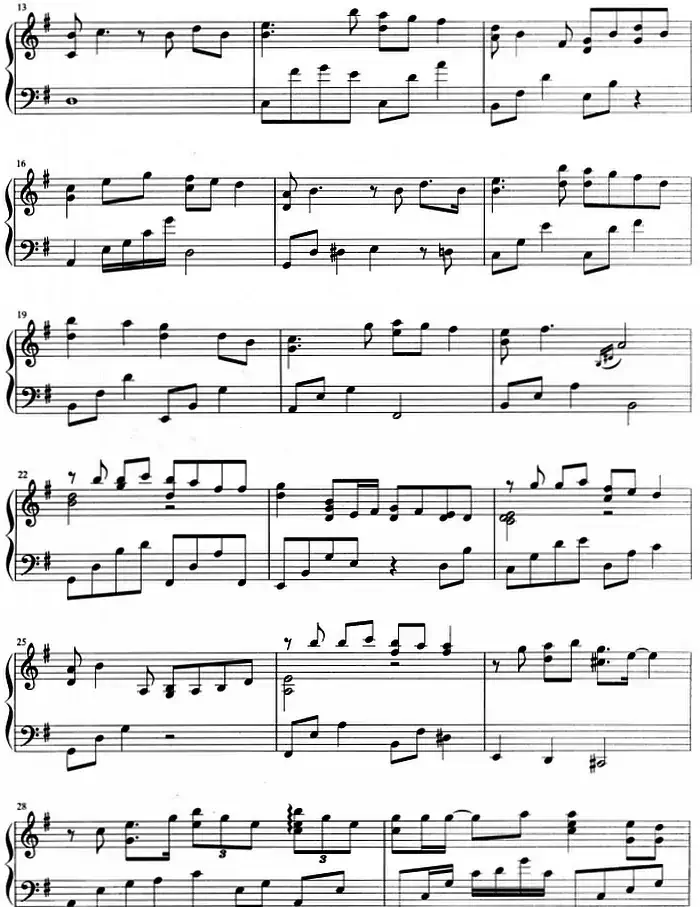 流行歌曲改编的钢琴曲：一个人失忆