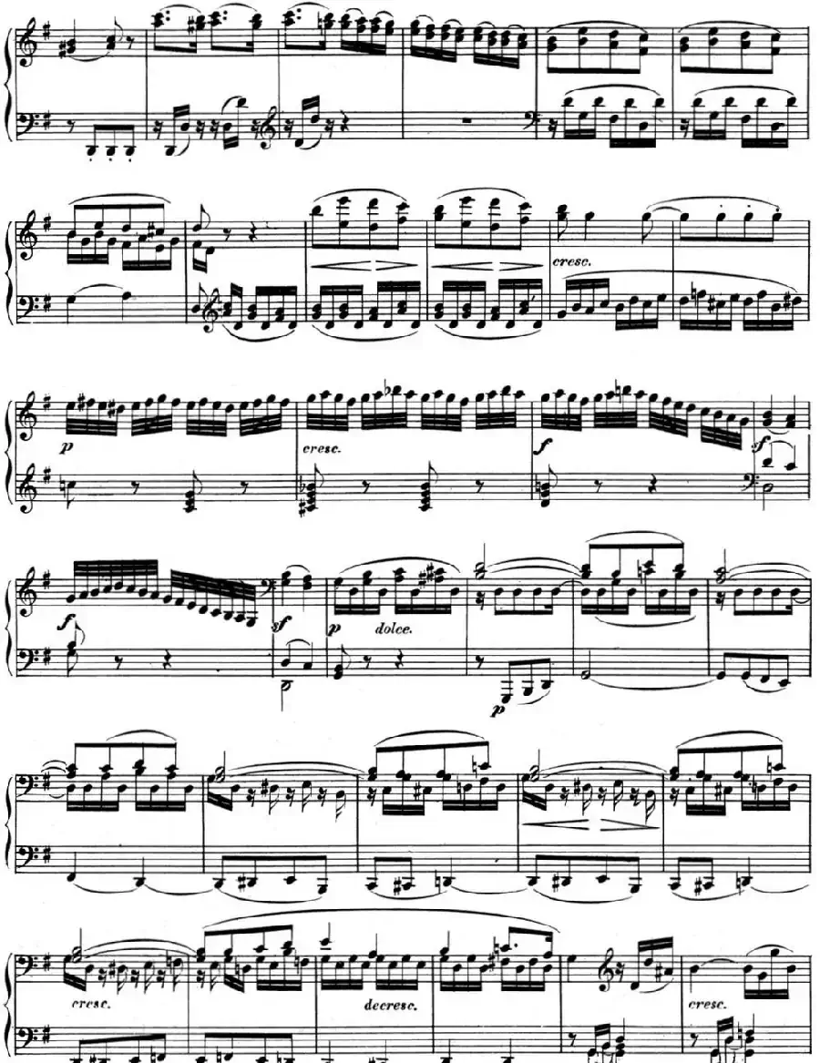 贝多芬钢琴奏鸣曲10 G大调 Op.14 No.2 G major