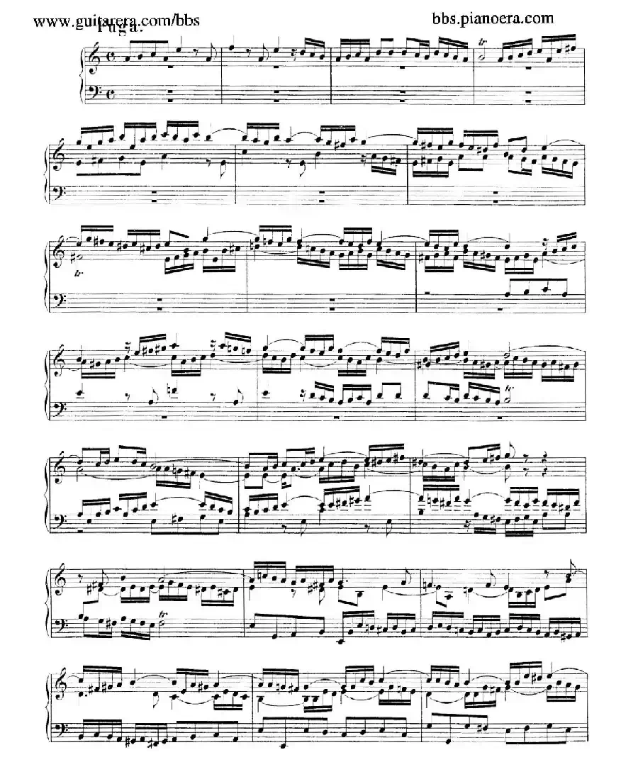 Fantasia and Fugue in a Minor BWV 904（a小调幻想曲与赋格）