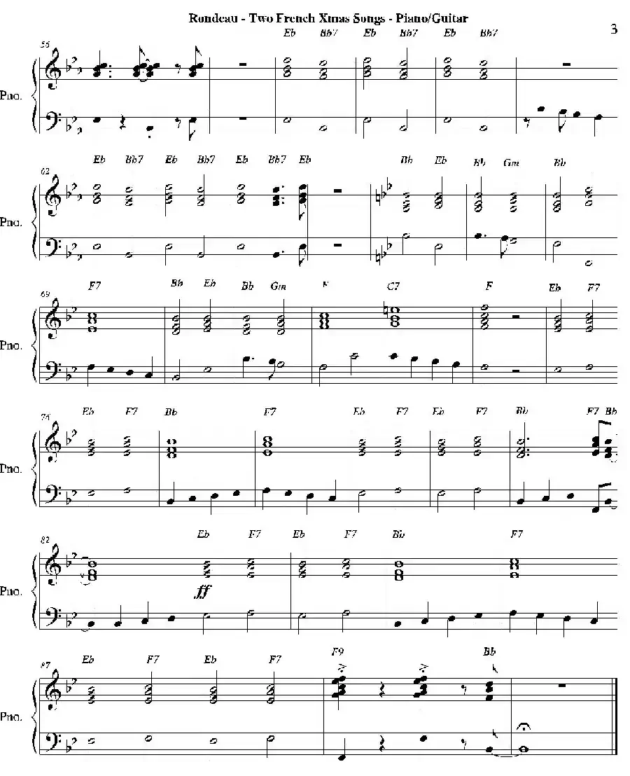 Two French Xmas Songs（钢琴、吉他分谱）