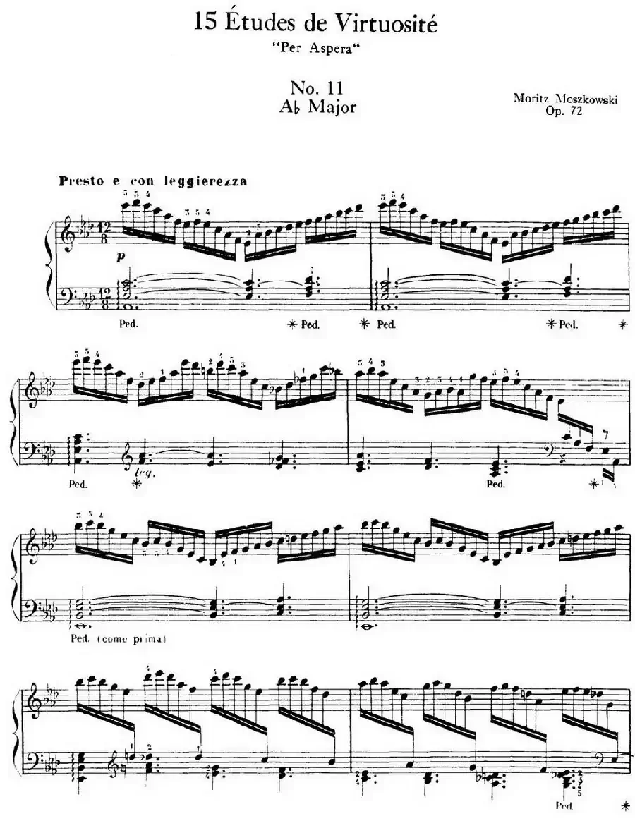 15 Etudes de Virtuosité Op.72 No.11（十五首钢琴练习曲之十一）