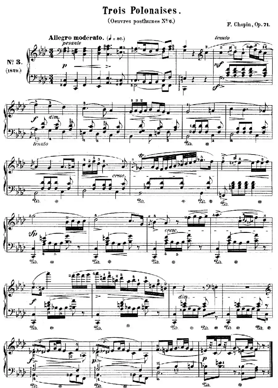 Trois Polonaises Op.71（3首波兰舞曲 No.3）
