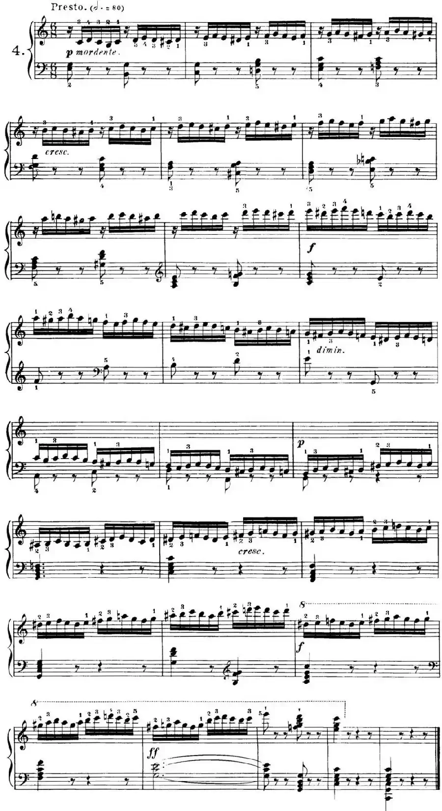 40首车尔尼Op.299钢琴快速练习曲(NO.4)