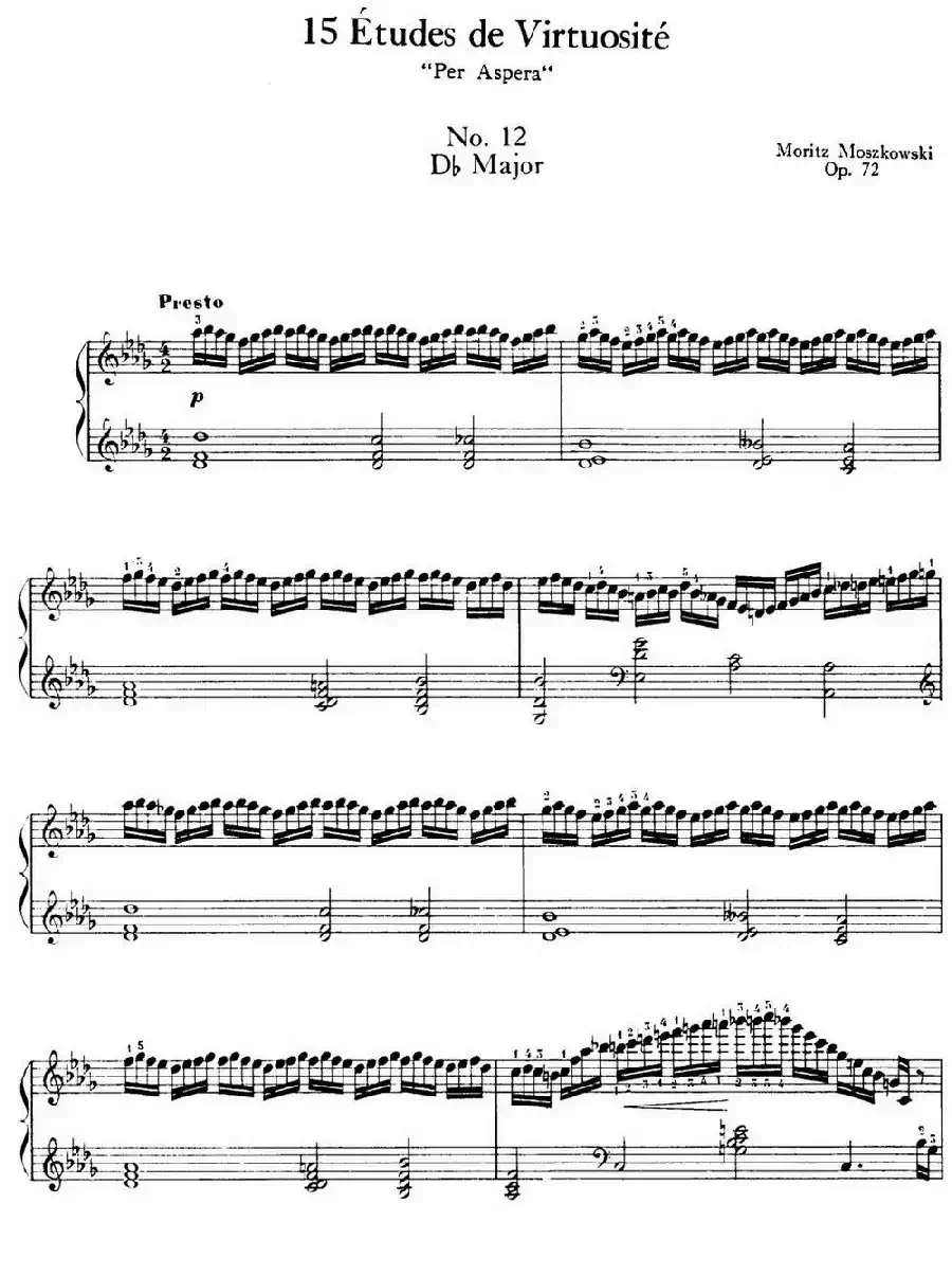 15 Etudes de Virtuosité Op.72 No.12（十五首钢琴练习曲之十二）
