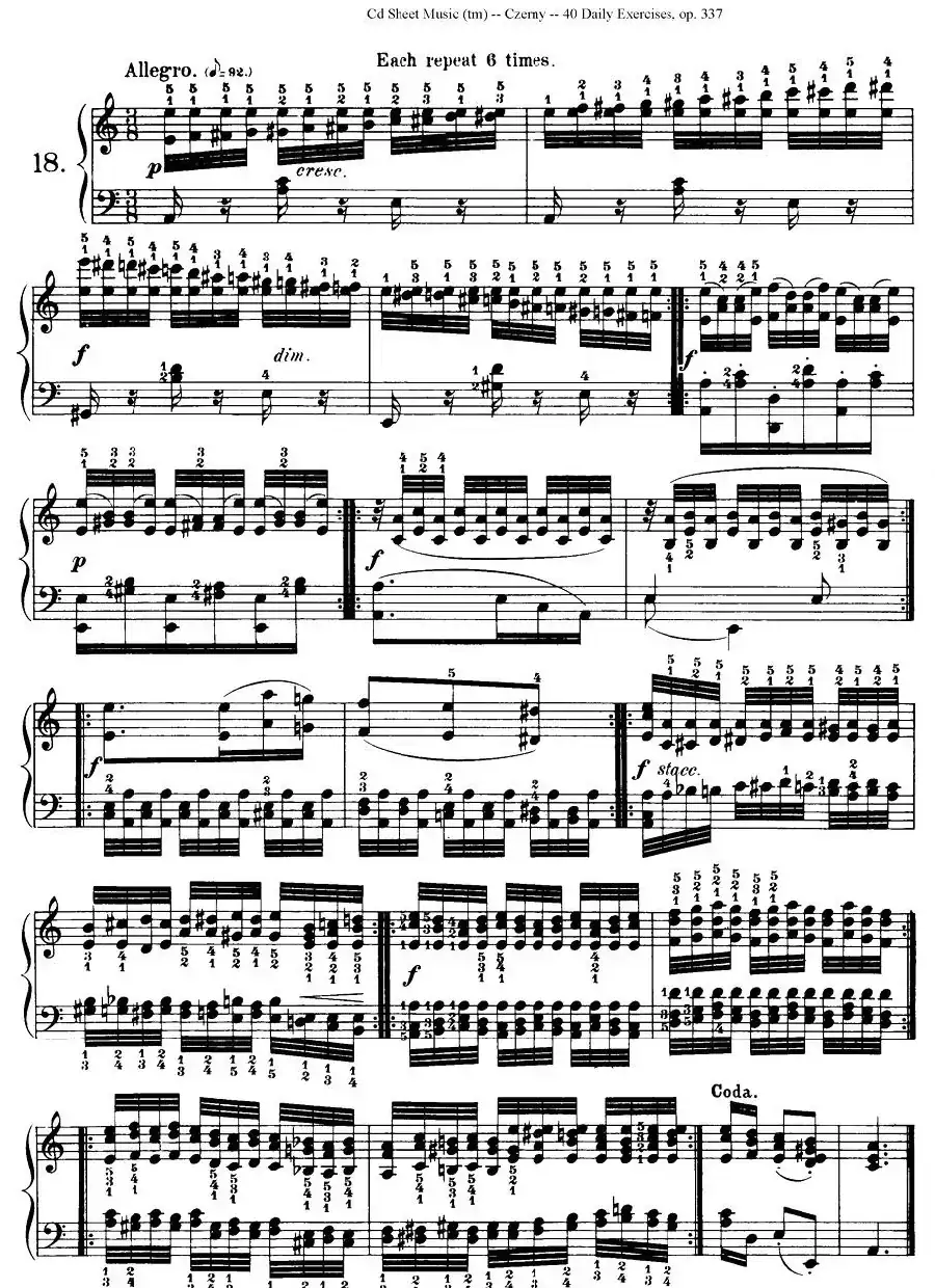 Czerny - 40 Daily Exerci Op.337(16—20)(40首日常训练曲)