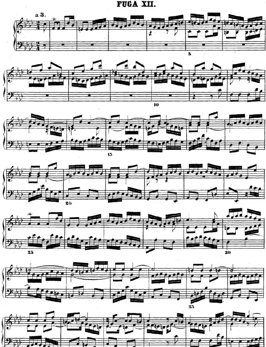 巴赫《平均律钢琴曲集·第二卷》之赋格曲（NO.12）