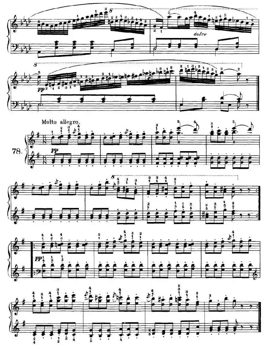 One Hundred and Ten Easy and Progressive Exercises Op.453（车尔尼110首简易练习曲 72——80）