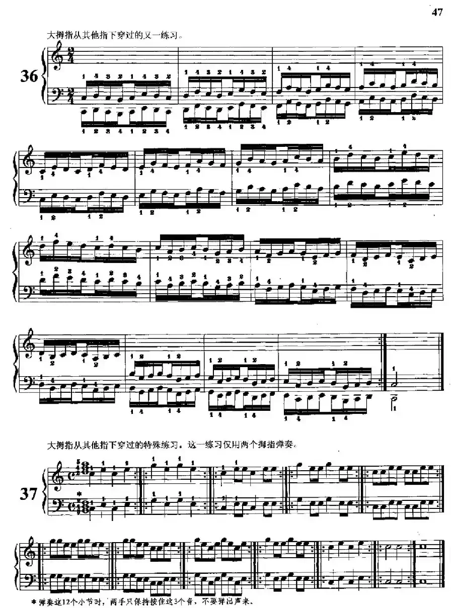 哈农钢琴练指法（第二部分·36—38）