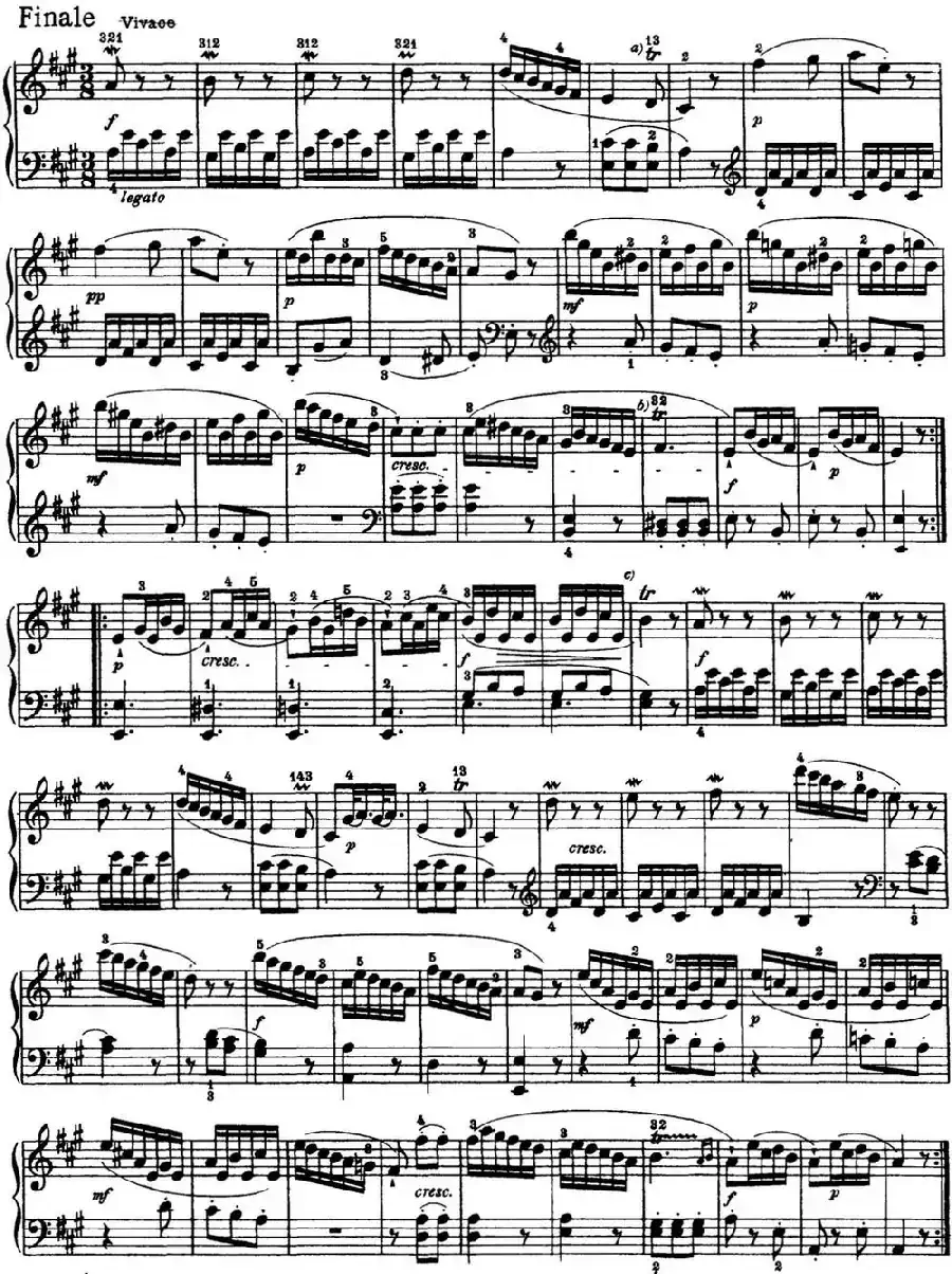 海顿 钢琴奏鸣曲 Hob XVI 12 Divertimento A major