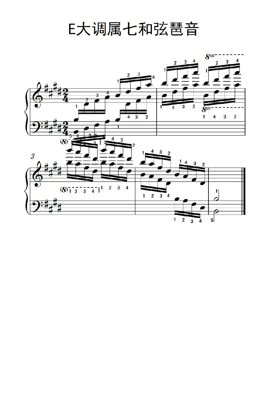 第七集9.E大调属七和弦琶音(中央音乐学院 钢琴(业余)考级教程 7-9级)