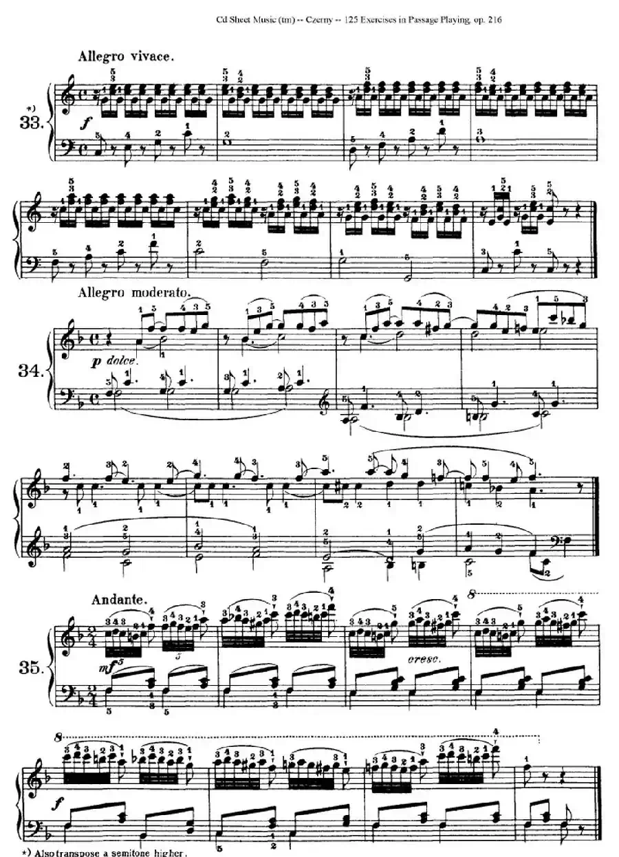 125 Exercises in Passage Playing Op.261（车尔尼125首钢琴短乐句练习曲（22——41））