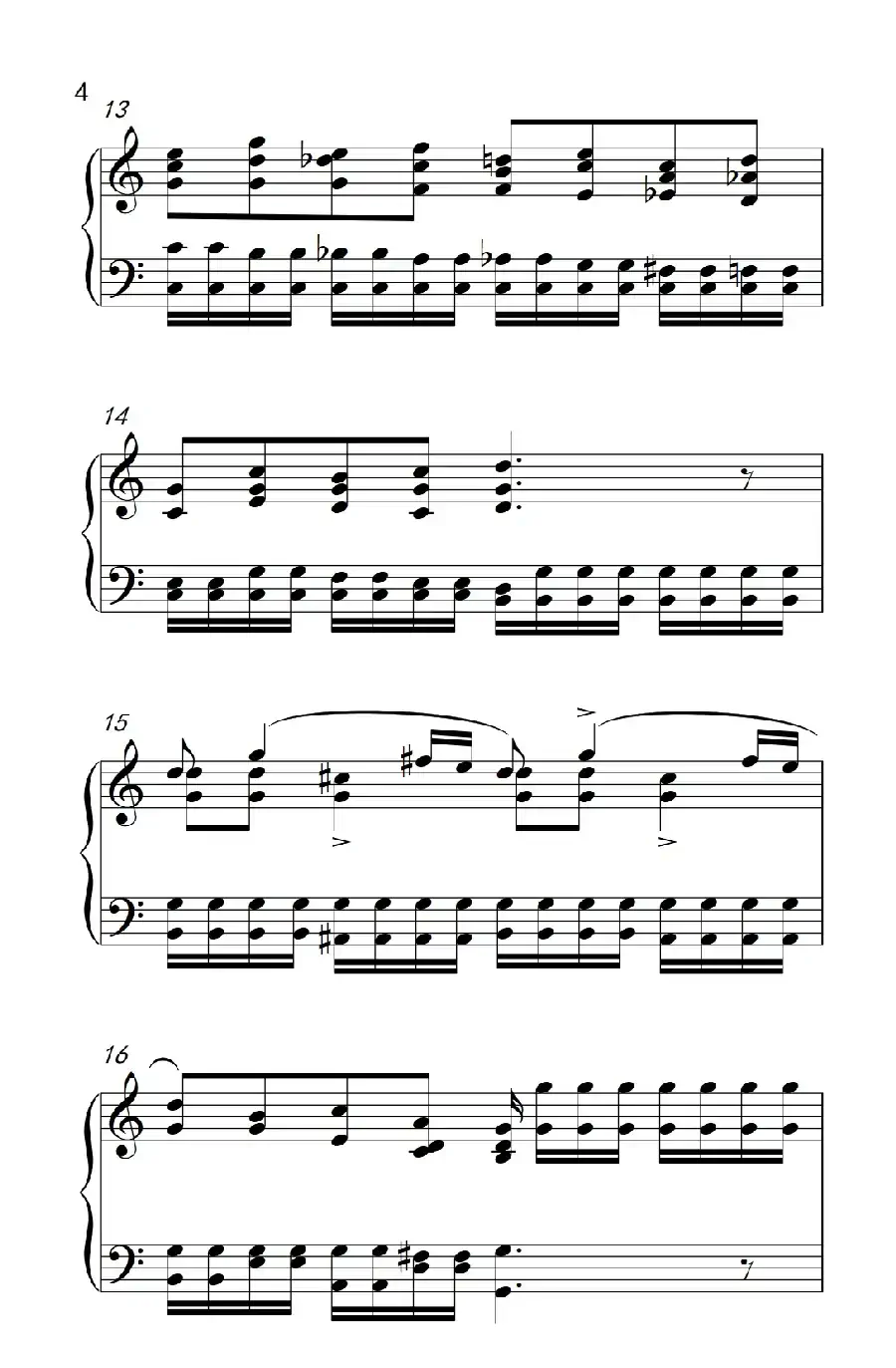 莫什科夫斯基 钢琴练习曲(第四首)