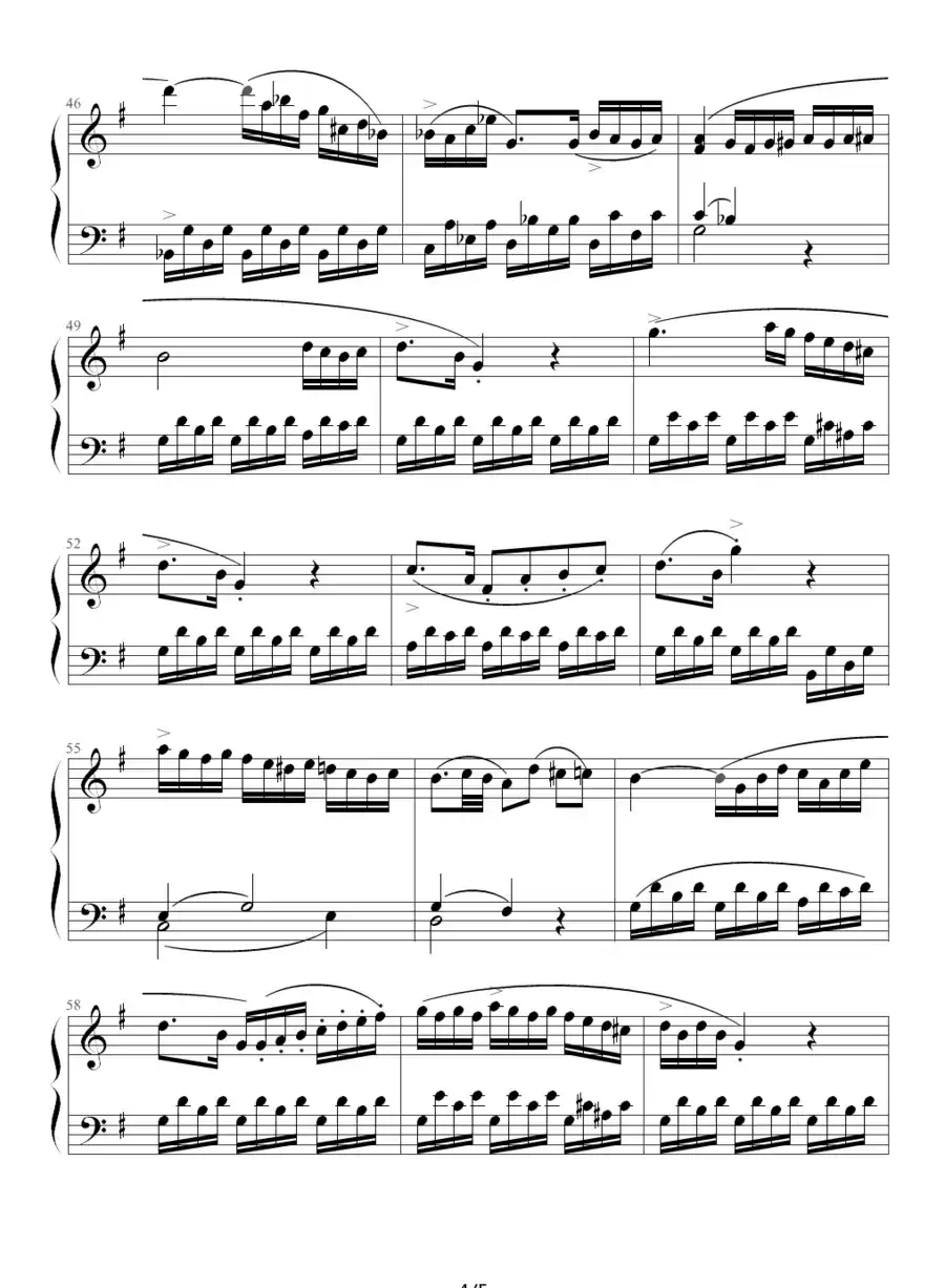 C大调第16钢琴奏鸣曲K.545(第二乐章)