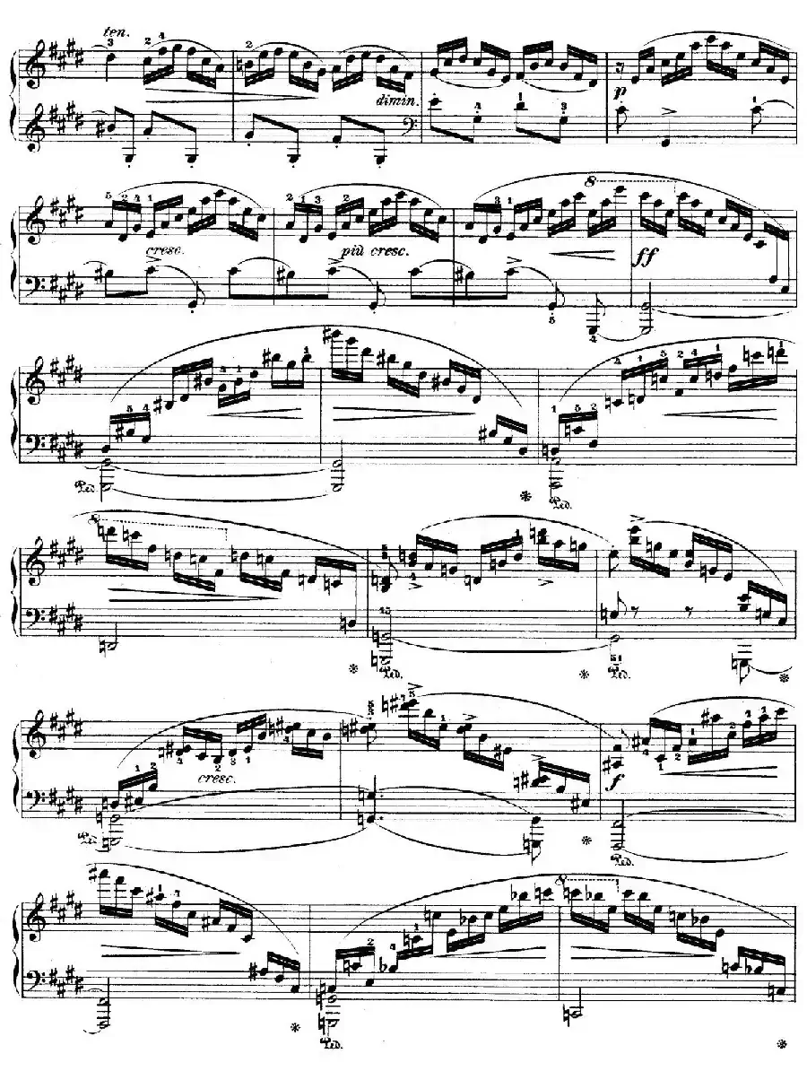 e小调第一钢琴协奏曲 Op.11（（钢琴独奏版·第三乐章）