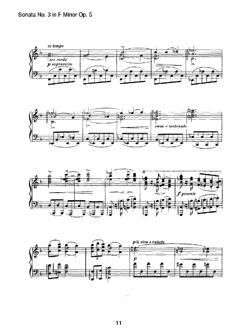 Piano Sonata No.3 in f Minor Op.5（f小调第三钢琴奏鸣曲）