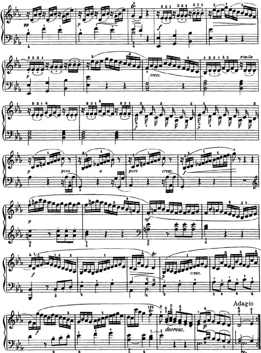 海顿 钢琴奏鸣曲 Hob XVI 45 Divertimento Eb major