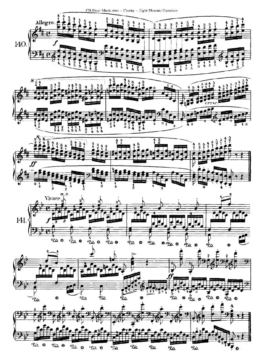 160 Eight- Measure Exercises.Op.821（车尔尼160首钢琴八小节练习曲（122——141））