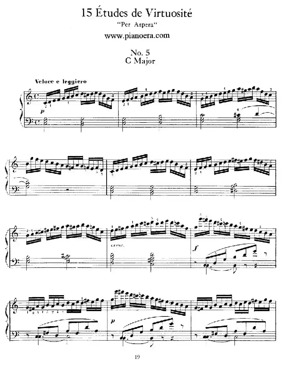 15 Etudes de Vortuosite Op.72（15首辉煌练习曲·5）