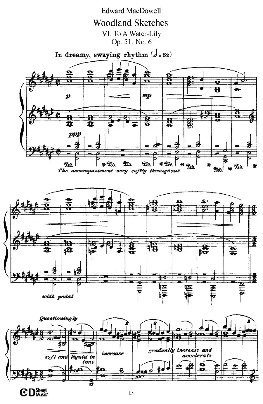 Woodland Sketches Op.51（森林素描·6）