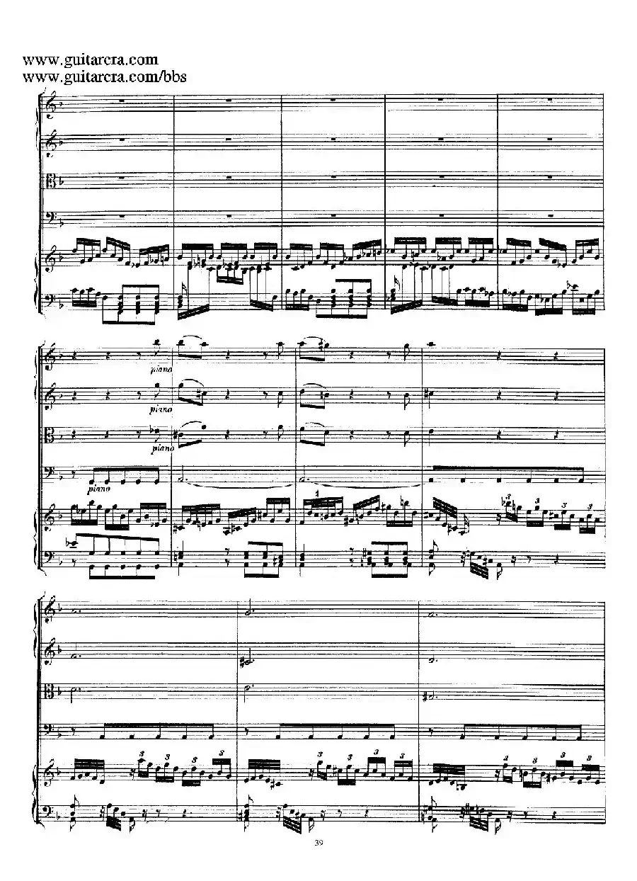 d小调第一号古钢琴协奏曲 BWV 1052（总谱）