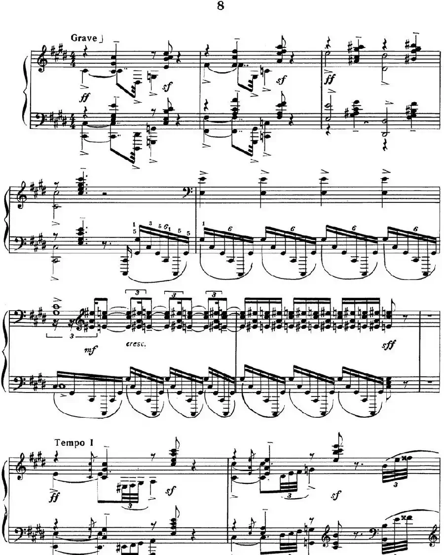 拉赫玛尼诺夫 音画练习曲8或9 Etudes tableaux Op.33 No.8