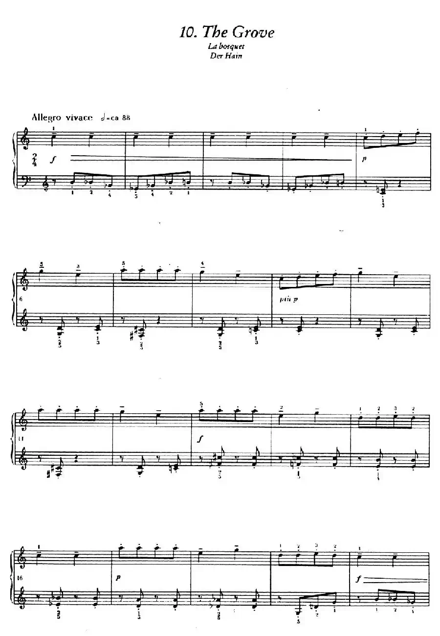 12 Folk Melodies（十二首民间曲调·10）