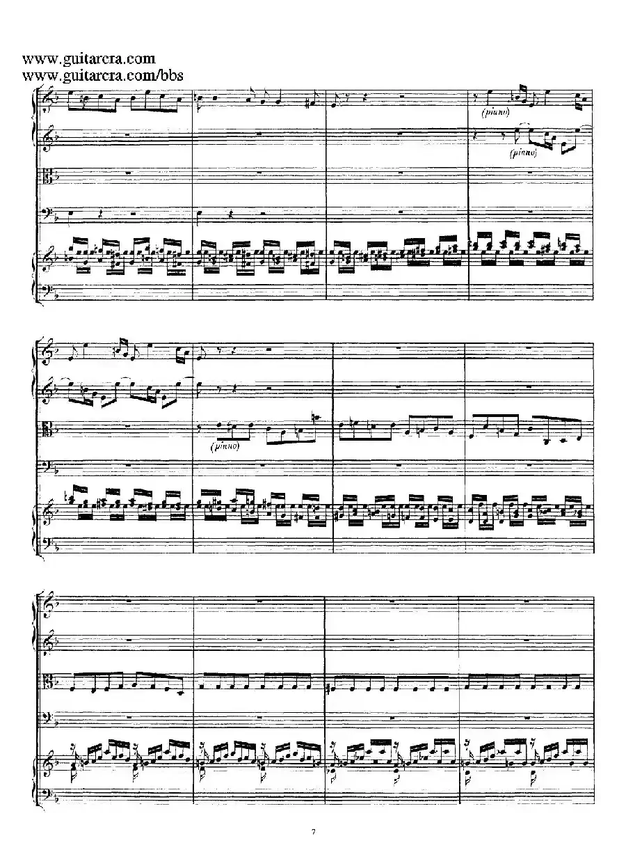 d小调第一号古钢琴协奏曲 BWV 1052（总谱）