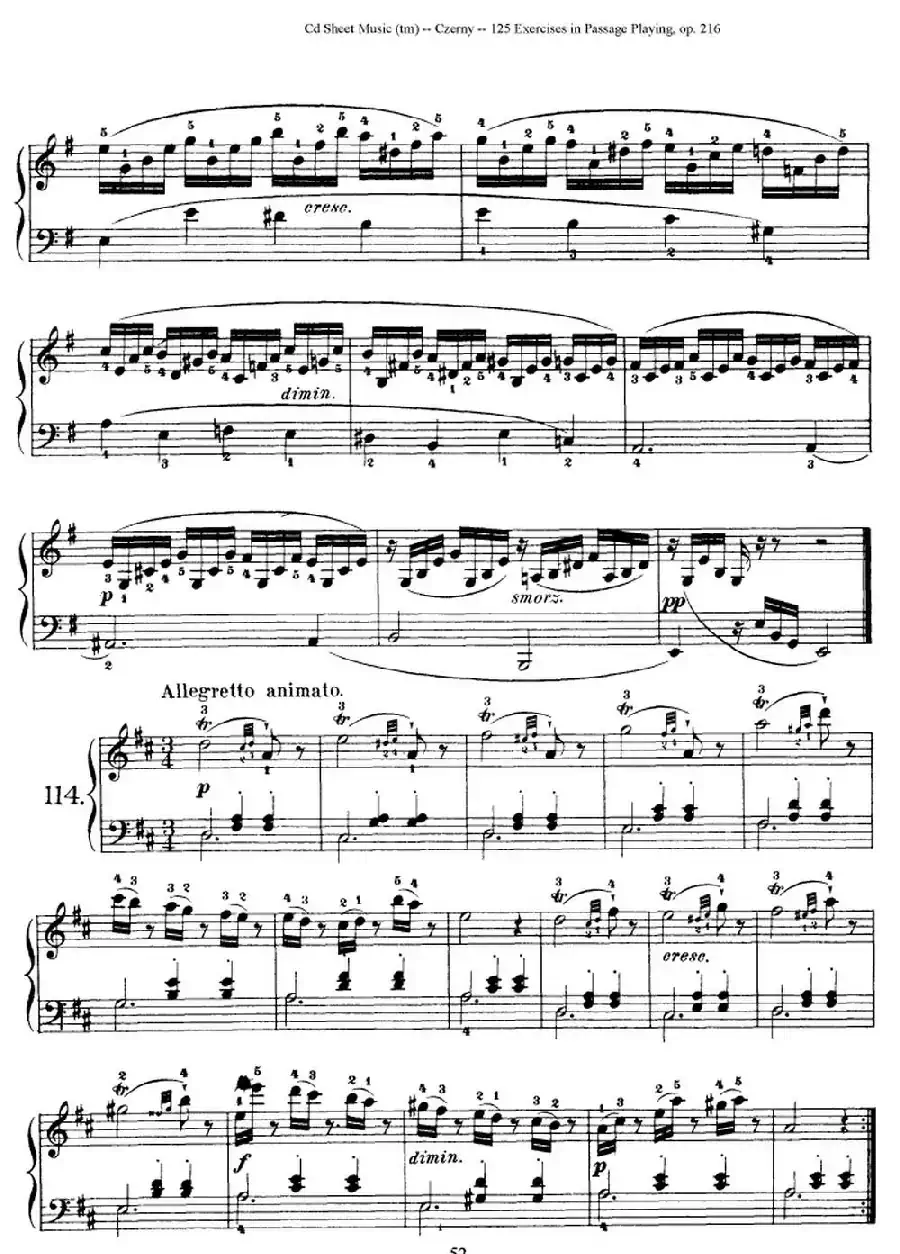 125 Exercises in Passage Playing Op.261（车尔尼125首钢琴短乐句练习曲（112——125））