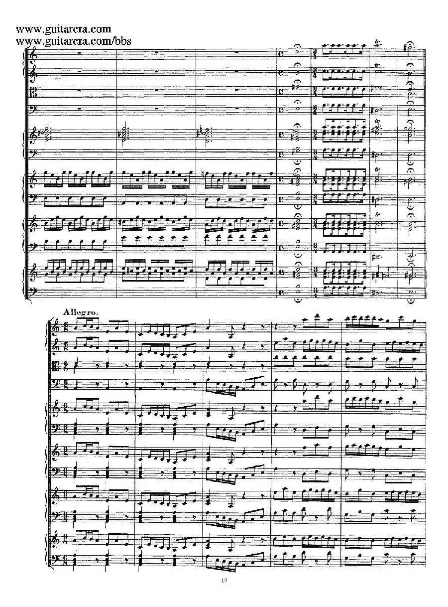 为四架古钢琴而作的a小调协奏曲 BWV 1065（总谱）