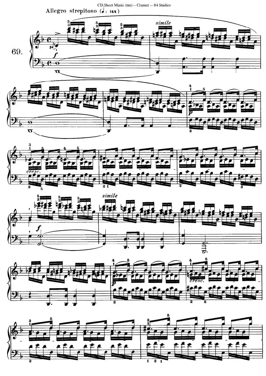 Cramer - 84 exercices（66—70）（克拉莫84首钢琴练习曲）