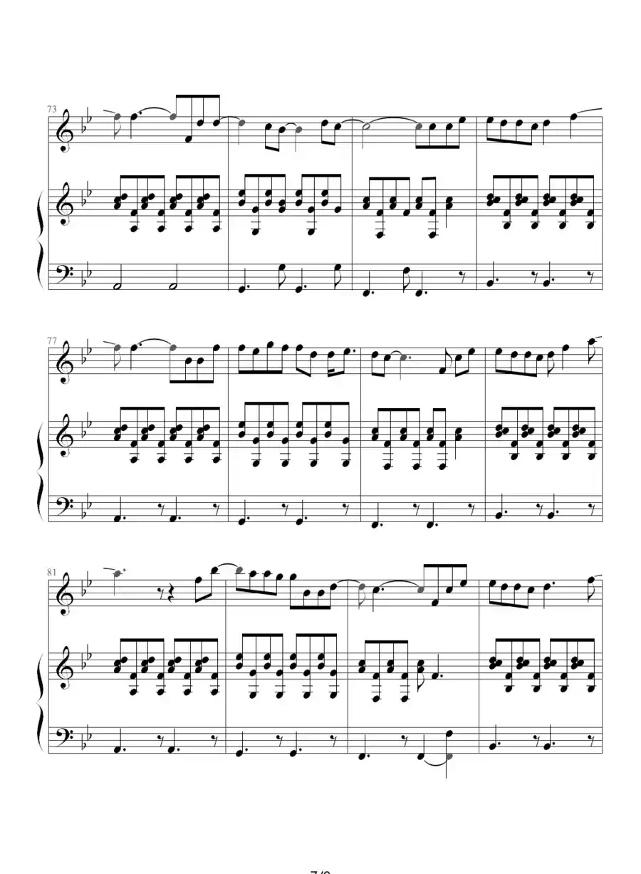 流泪手心(钢琴伴奏谱)