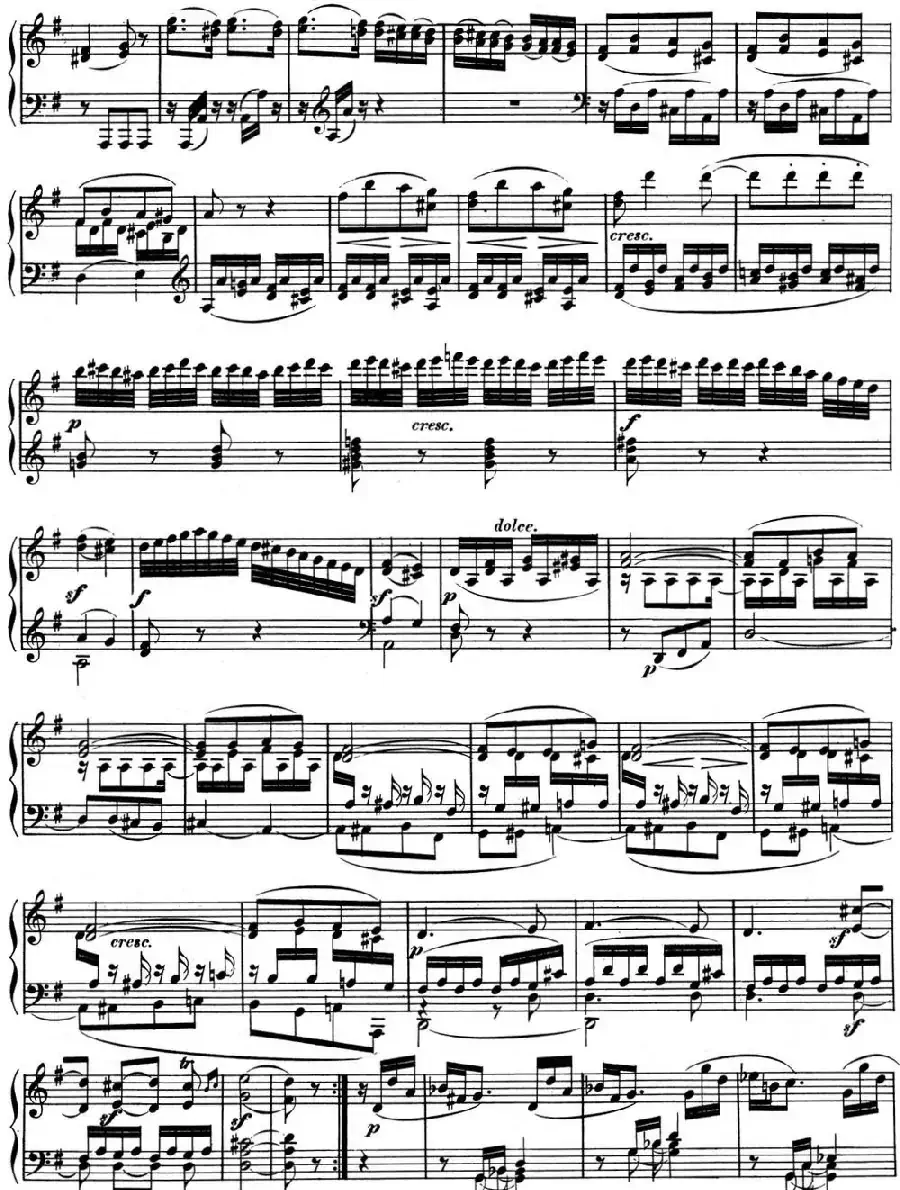 贝多芬钢琴奏鸣曲10 G大调 Op.14 No.2 G major