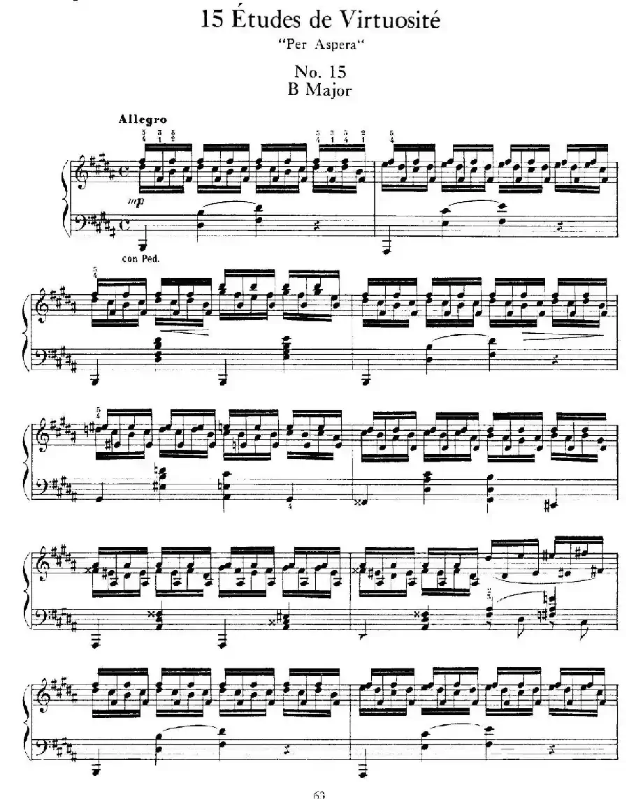 15 Etudes de Vortuosite Op.72（15首辉煌练习曲·15）