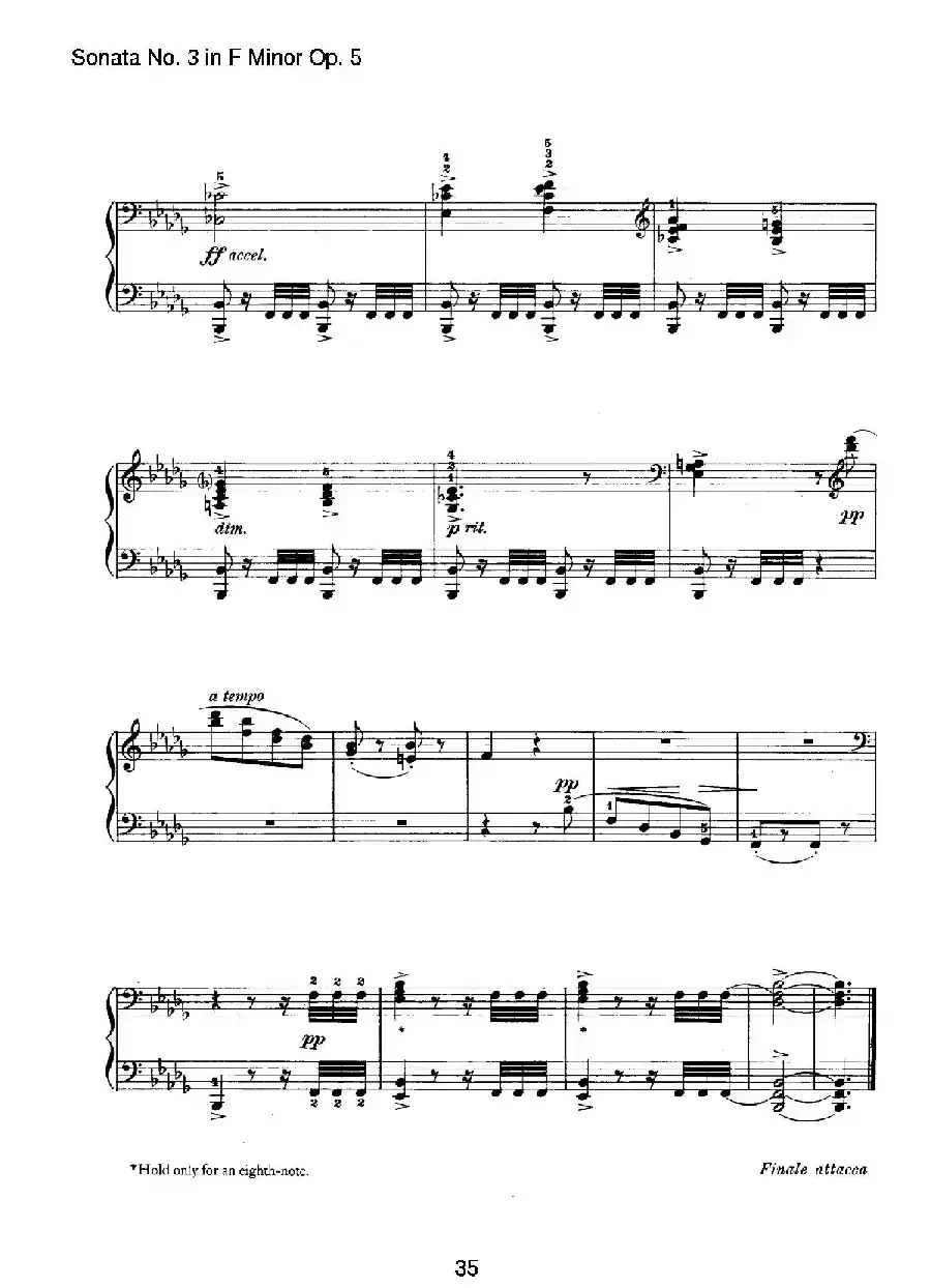Piano Sonata No.3 in f Minor Op.5（f小调第三钢琴奏鸣曲）
