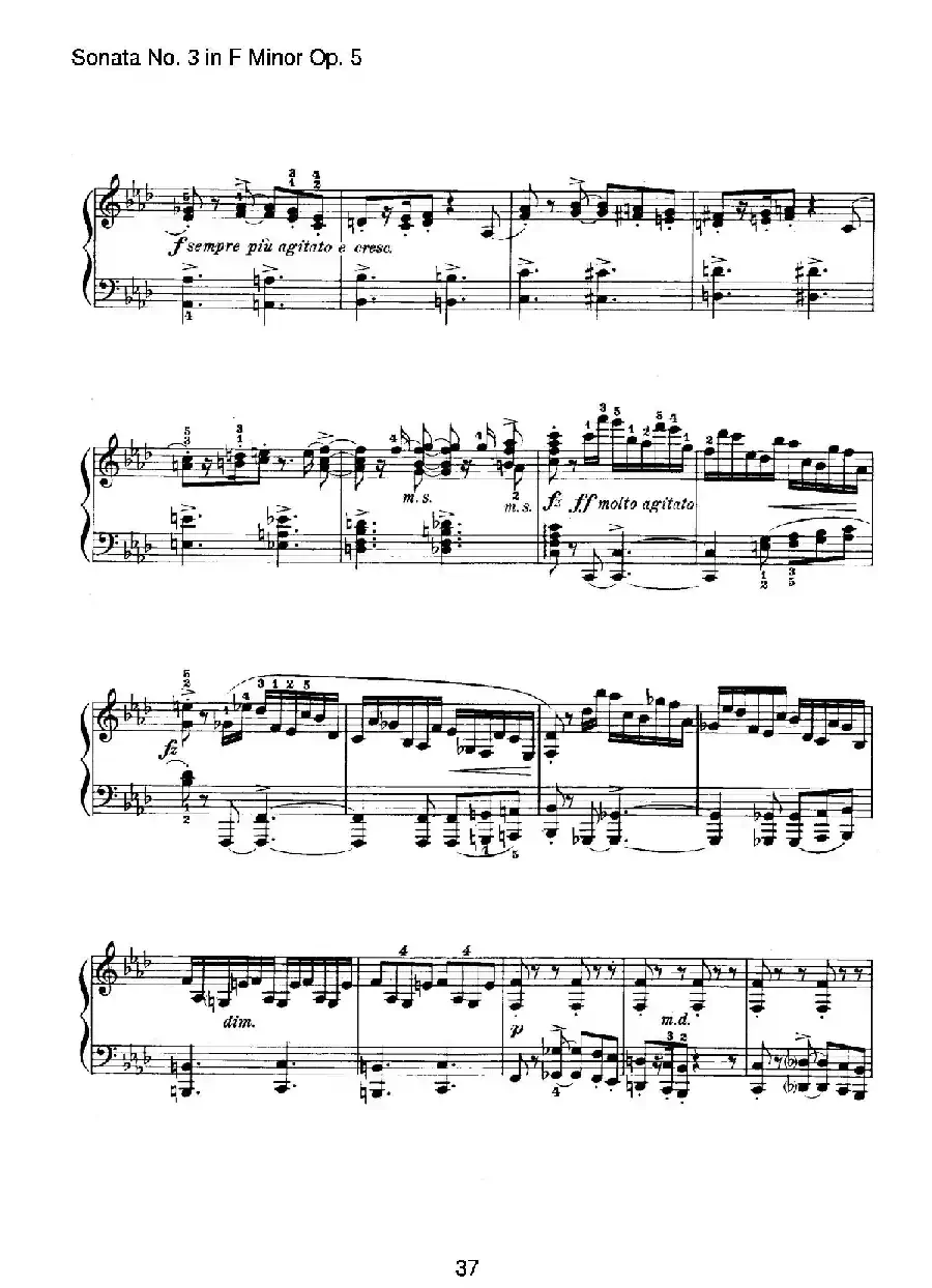 Piano Sonata No.3 in f Minor Op.5（f小调第三钢琴奏鸣曲）