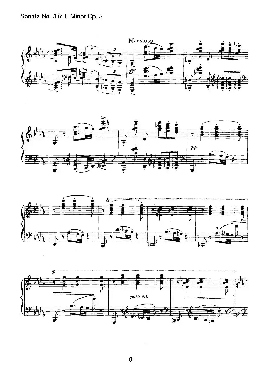 Piano Sonata No.3 in f Minor Op.5（f小调第三钢琴奏鸣曲）